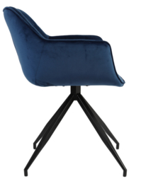 Eetkamerstoel 62x52x81 cm JAIMY velvet blauw+zwart