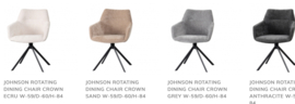 JOHNSON ROTATING DINING CHAIR CROWN SAND