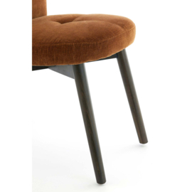 Eetkamerstoel 59x50x83 cm SINOSA velvet bruin+hout dnkr brn
