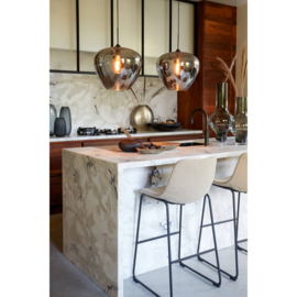 Hanglamp Ø40x34 cm MAYSON smoke glas-mat zwart