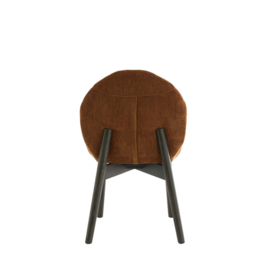 Eetkamerstoel 59x50x83 cm SINOSA velvet bruin+hout dnkr brn