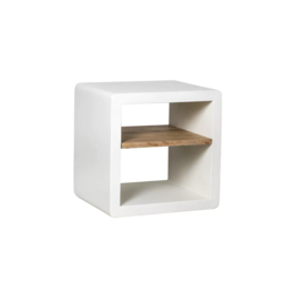 VERONA - rek 1 schap - kalkpleister / acacia hout - L 60 x W 50 x H 60 cm - gebroken wit