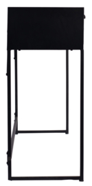 Myah Black metal sidetable rattan