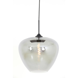Hanglamp Ø40x34 cm MAYSON smoke glas-mat zwart