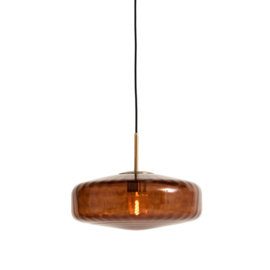 Hanglamp Ø40x17 cm PLEAT glas bruin+goud