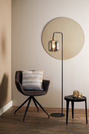 Vloerlamp 32x28x155 cm LEKAR antiek brons+smoke glas