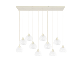 Hanglamp 10L 120x19x14 cm BISHO glas helder+crème