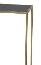 Side table S/2 100x25x70+120x25x80 cm BOCA m.zwart wash-goud