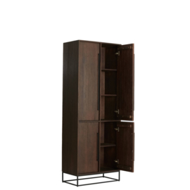 Kast 75x40x200 cm LILIAN hout donker bruin