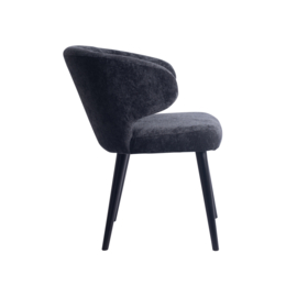 Fiori Anthracite dining chair black wooden legs