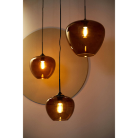 Hanglamp Ø23x18 cm MAYSON glas bruin-zwart