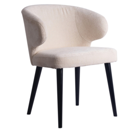 Fiori White dining chair black wood legs