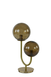 Tafellamp 2L 33x18x43 cm MAGDALA glas bruin+goud