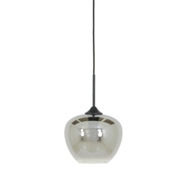 Hanglamp Ø23x18 cm MAYSON smoke glas-mat zwart