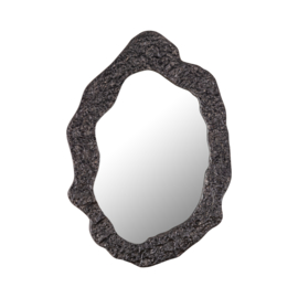 Morina Black alu glass mirror oval shaped