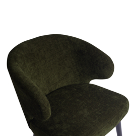 Fiori Green dining chair black wooden legs