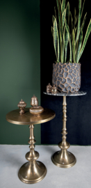 Gemma Champagne alu sidetable marble top round