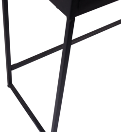 Myah Black metal sidetable rattan