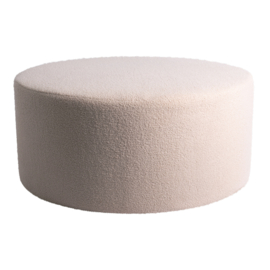 Evie Teddy Sand round pouf