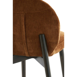 Eetkamerstoel 59x50x83 cm SINOSA velvet bruin+hout dnkr brn