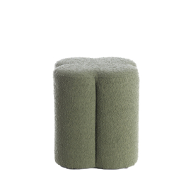 Poef 38x38x45 cm NALANI bouclé donker groen