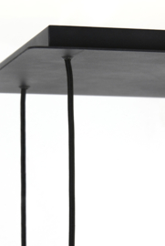 Hanglamp 10L 120x60x110 cm MAYSON mat zwart+glas bruin