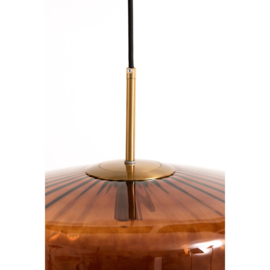 Hanglamp Ø40x17 cm PLEAT glas bruin+goud