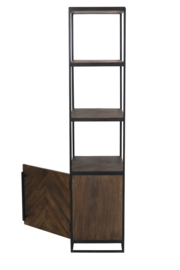 Kast half open 55x40x180 cm CHISA hout bruin-zwart - Light & Living