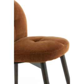 Eetkamerstoel 59x50x83 cm SINOSA velvet bruin+hout dnkr brn