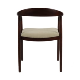 ROMEO - walnoot stoel/stoffen zitje - acacia hout / katoen - L 56 x W 51 x H 78,5 cm - naturel