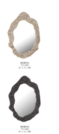 Morina Black alu glass mirror oval shaped