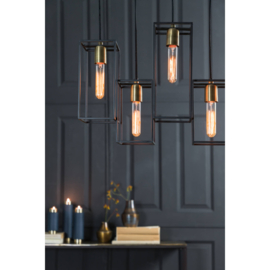 Hanglamp 5L 60x15x57 cm MARLEY mat zwart-antiek brons