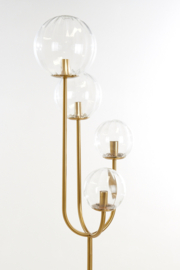 Vloerlamp 4L E14 42x20x182 cm MAGDALA glas helder+goud