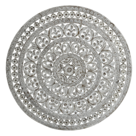 Jazzlyn White antique MDF wall panel round carved - 120cm