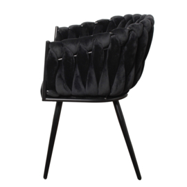 Wave Chair Velvet Black