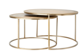 Salontafel S/2 Ø65x39+Ø75x45 cm TALCA licht goud