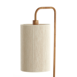 Vloerlamp 33,5x28x155 cm DONIO hout print naturel+touw crème