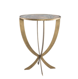 Laiko Brown metal sidetable marble print gold star - PTMD Collection