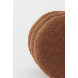 Poef Ø40x45 cm KIMI teddy terra+goud