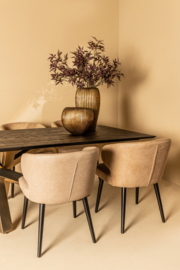 Fiori Taupe terra leather dining chair