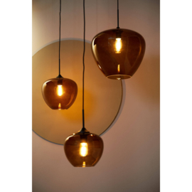 Hanglamp Ø30x25 cm MAYSON glas bruin-zwart