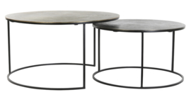Salontafel S/2 Ø61x37+Ø76x41 cm PRIMO zwart-brons+mat