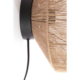 Wandlamp Ø31x31 cm LYRA naturel+mat zwart