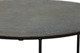 Salontafel S/2 Ø61x37+Ø76x41 cm RENGO relief antiek brons