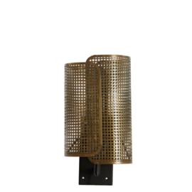 Wandlamp 20x16x38,5 cm MACI antiek brons+mat zwart