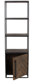 Kast half open 55x40x180 cm CHISA hout bruin-zwart - Light & Living