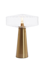 Tafellamp Ø40x53 cm PLEAT glas helder+goud- VT wonen