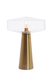Tafellamp Ø40x53 cm PLEAT glas helder+goud