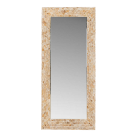 Chelsae Cream poly rectangle shell mirror