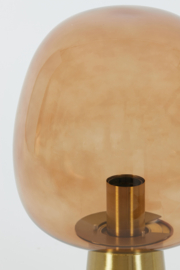 Tafellamp Ø22x40 cm MAYSONY glas bruin+brons